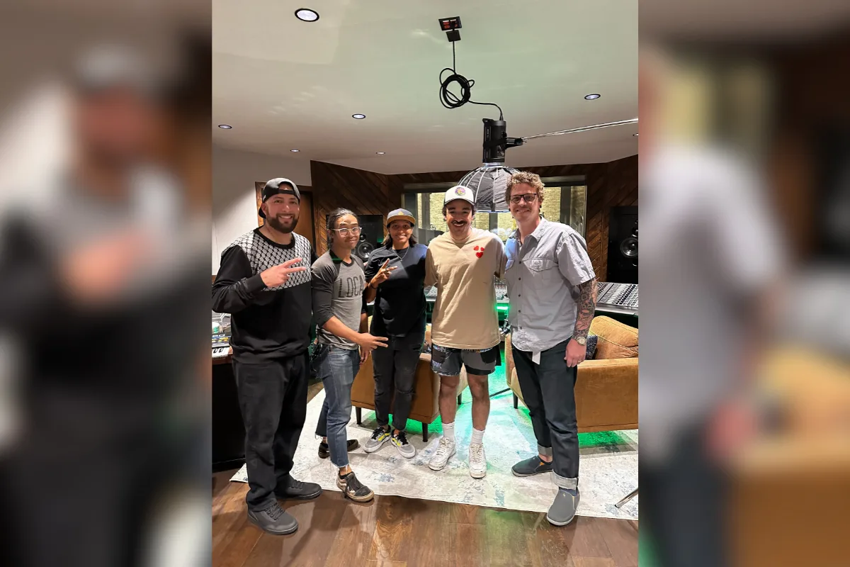 Pay the Creators Podcast team on set in the studio